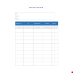 Organize Your Festival with this Agenda Template example document template