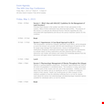 One Day Conference Agenda Template example document template