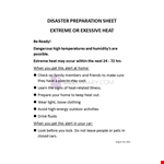 Disaster Preparation Sheet Excessive Heat example document template