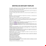 Obituary example document template 