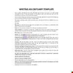 Obituary example document template