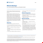 Sample Effective Meeting Agenda Template For Formal And Informal Meeting example document template