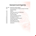 Sample Event Agenda Template - Create Structured and Engaging Event Agendas example document template