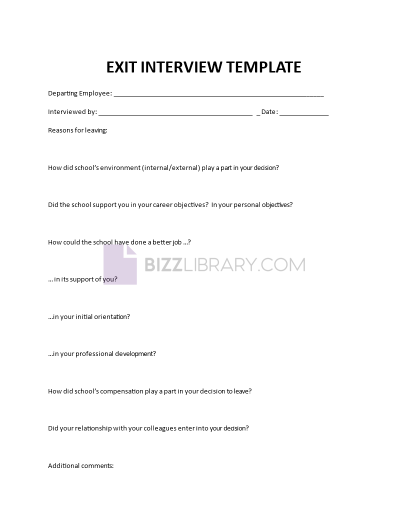 exit interview template