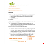 Landscaping Technician Job Description example document template