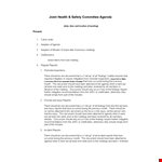 Health And Safety Agenda example document template