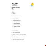 Standard Meeting Agenda example document template
