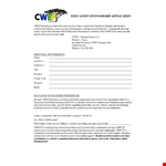 Education Sponsorship Application Sample example document template