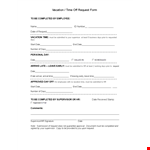 Easy Vacation Request Form - Submit Your Request Today example document template