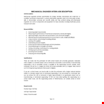 Mechanical Engineering Job Description  example document template