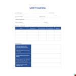 Safety Agenda Template - Efficient Safety Reports & Committee Meeting Agendas example document template