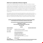 Leadership Conference Agenda Template example document template
