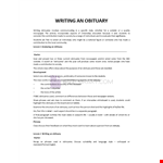 Respectful Obituary example document template
