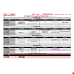Class Schedule Template example document template
