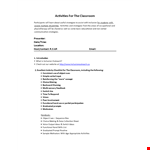 Inclusive Classroom Activities: Strategies and Examples example document template 