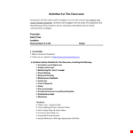 Inclusive Classroom Activities: Strategies and Examples example document template