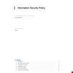 Comprehensive Company Security Policy for Access Control - Maximum Security example document template
