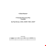 Disaster Recovery Plan Template - Expert Business Details Provided example document template