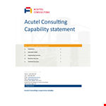 Consulting Capability Statement Template example document template