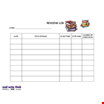 Track Your Reading Progress with Our Printable Reading Log Template example document template