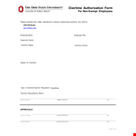 Non Exempt Employees Overtime Authorization Form example document template