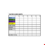 Printable Yahtzee Score Sheets - Keep Track of Your Scores example document template