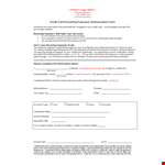 Credit Card Authorization Form Template - Secure Payment Authorization example document template