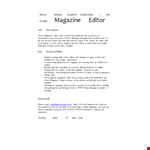 Magazine Editor Job Description example document template