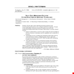 Finance Sales Executive Resume example document template