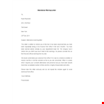 Effective Employee Warning Letter for Office Attendance example document template