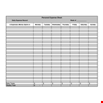 Personal Expense example document template