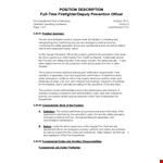Full Time Firefighter Job Description example document template