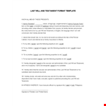 Create Your Last Will And Testament Template - Easy and Affordable example document template