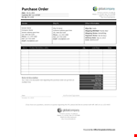 Create a Purchase Order with company name - Easy and Fast | Order Now example document template