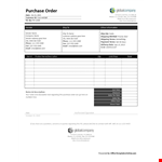 Create a Purchase Order with company name - Easy and Fast | Order Now example document template 