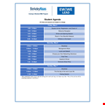 Student Agenda Example example document template