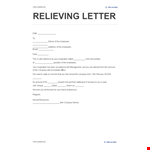 Download Free Relieving Letter Template for Your Employees | LittleLawBook example document template
