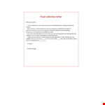 Final Collection Letter - Account Services, Collection Attorney | Resolve Your Outstanding Debt example document template