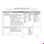 Project Activity Planning Template example document template 