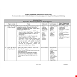 Project Activity Planning Template example document template
