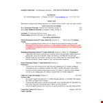 Elementary Resume example document template