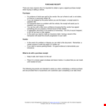 Sale Purchase Receipt Template example document template