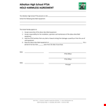 Free Hold Harmless Agreement Template for Schools to Protect Equipment example document template