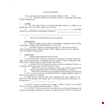License Agreement example document template