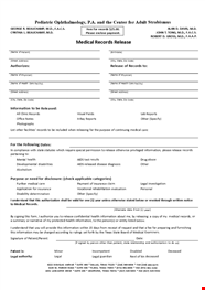 Authorize Release Of Medical Information State Records Medical 