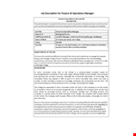 Financial Operations Manager Job Description example document template