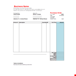 Order Your Terms with Our Purchase Order Templates - YourSite example document template 