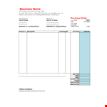 Order Your Terms with Our Purchase Order Templates - YourSite example document template