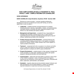 Skills Camp Counselor | Develop Essential Skills | Group Activities for Campers example document template 