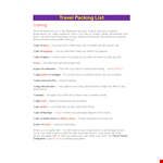 Ultimate Packing List Template for Festivals and Dirndls example document template